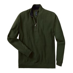 Redmond XXL Strick-Troyer mit Zipper in dunkelgrün