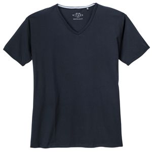 Kitaro Basic V-Neck Stretch-T-Shirt navy XXL