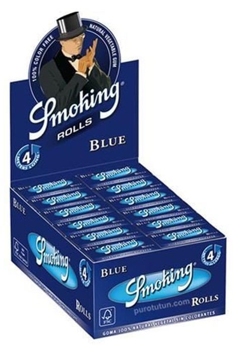 SMOKING BLUE Rolls King Size Blau Zigarettenpapier 4m×54mm SMOKING BLUE Rolls King Size Blau Zigarettenpapier 4m×54mm