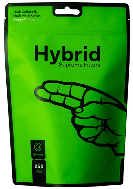 250 Stk. Hybrid Supreme Filters AKTIVKOHLEFILTER 6,4mm EXTRA-SLIM 250 Stk. Hybrid Supreme Filters AKTIVKOHLEFILTER 6,4mm EXTRA-SLIM