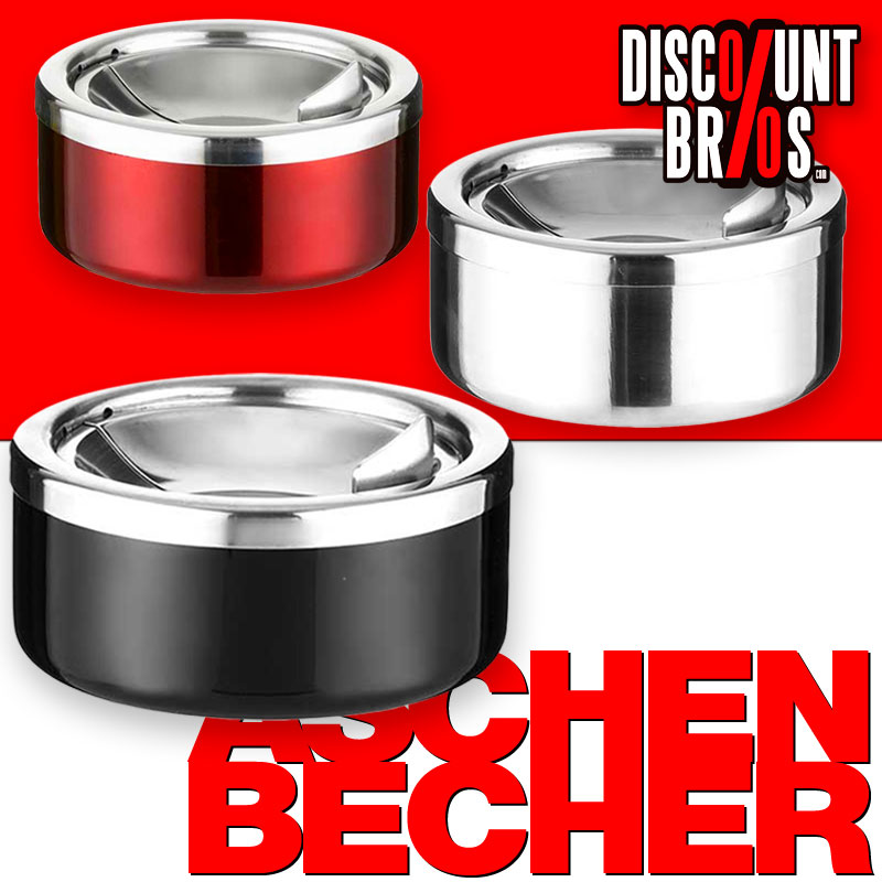 16 Stück Edelstahl Aschenbecher - 8cm Rund Für Büro, Bar & Restaurant