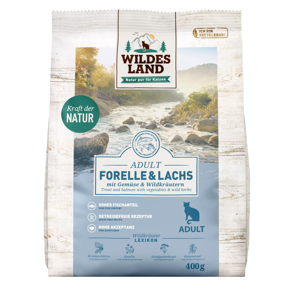 Wildes Land Trockenfutter Forelle und Lachs