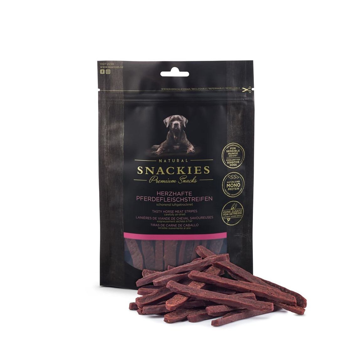 Snackies: Herzhafte Pferdefleischstreifen