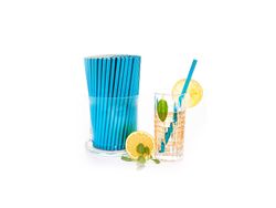 Strohhalme Metallic Blau