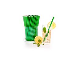 Papierstrohhalm Metallic Grün Papierstrohhalm Metallic Grün