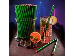 Papierstrohhalm Metallic Grün Papierstrohhalm Metallic Grün