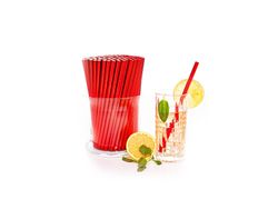 Papierstrohhalm Metallic Rot Papierstrohhalm Metallic Rot