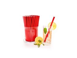 Papierstrohhalm Metallic Rot Papierstrohhalm Metallic Rot