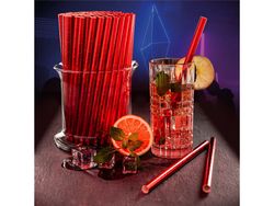 Papierstrohhalm Metallic Rot Papierstrohhalm Metallic Rot