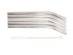 Edelstahl-Trinkhalme Silber gebogen Edelstahl-Trinkhalme Silber gebogen