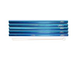 Edelstahl-Trinkhalme Blau Edelstahl-Trinkhalme Blau