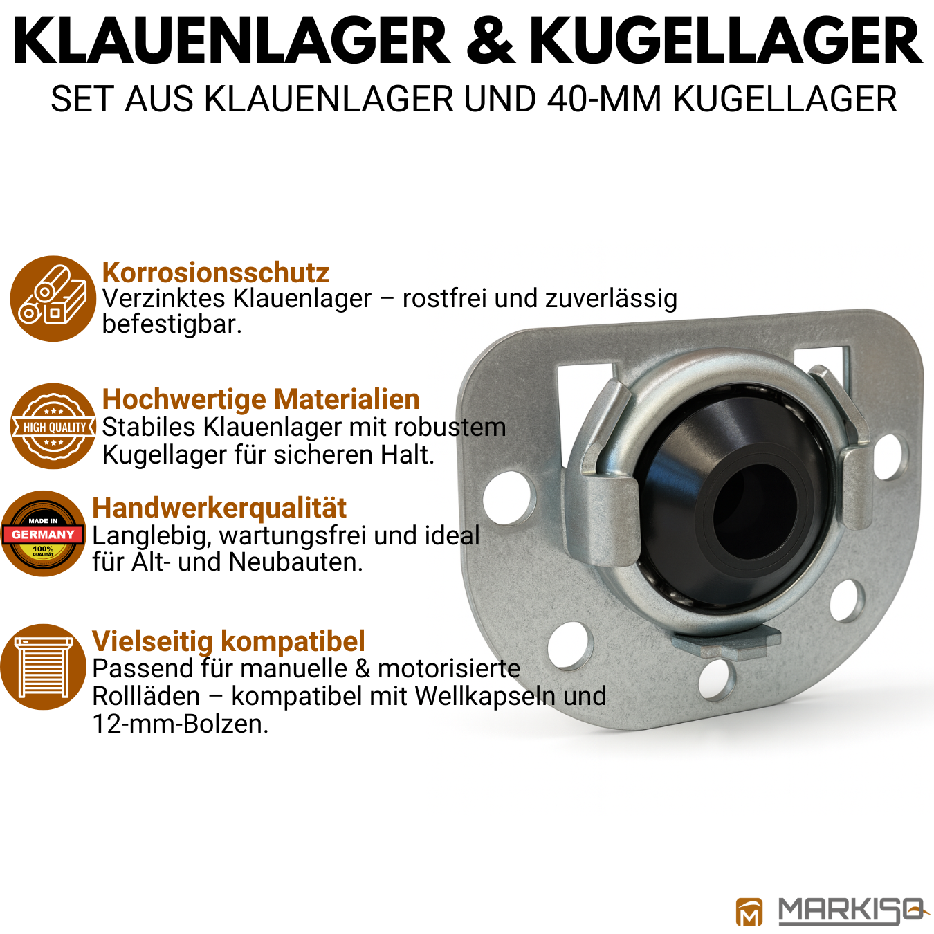 Rolladen Kugellager Klauenlager SET