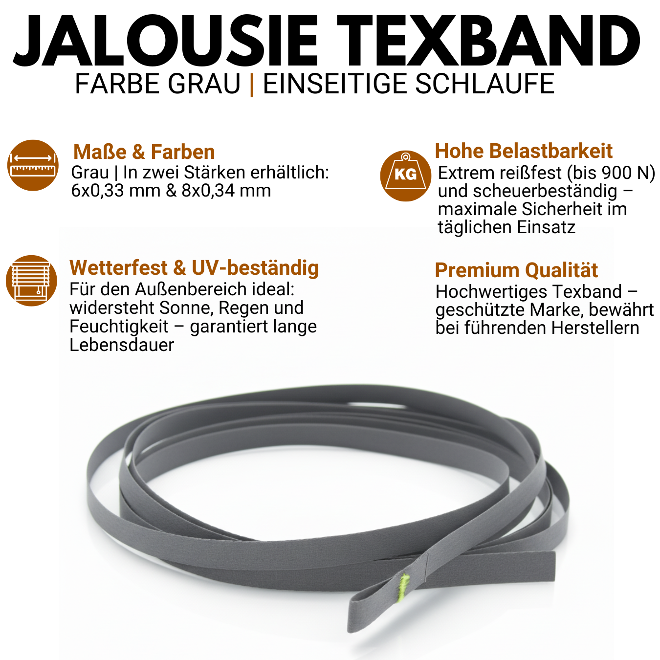 Texband Grau eine Schlaufe