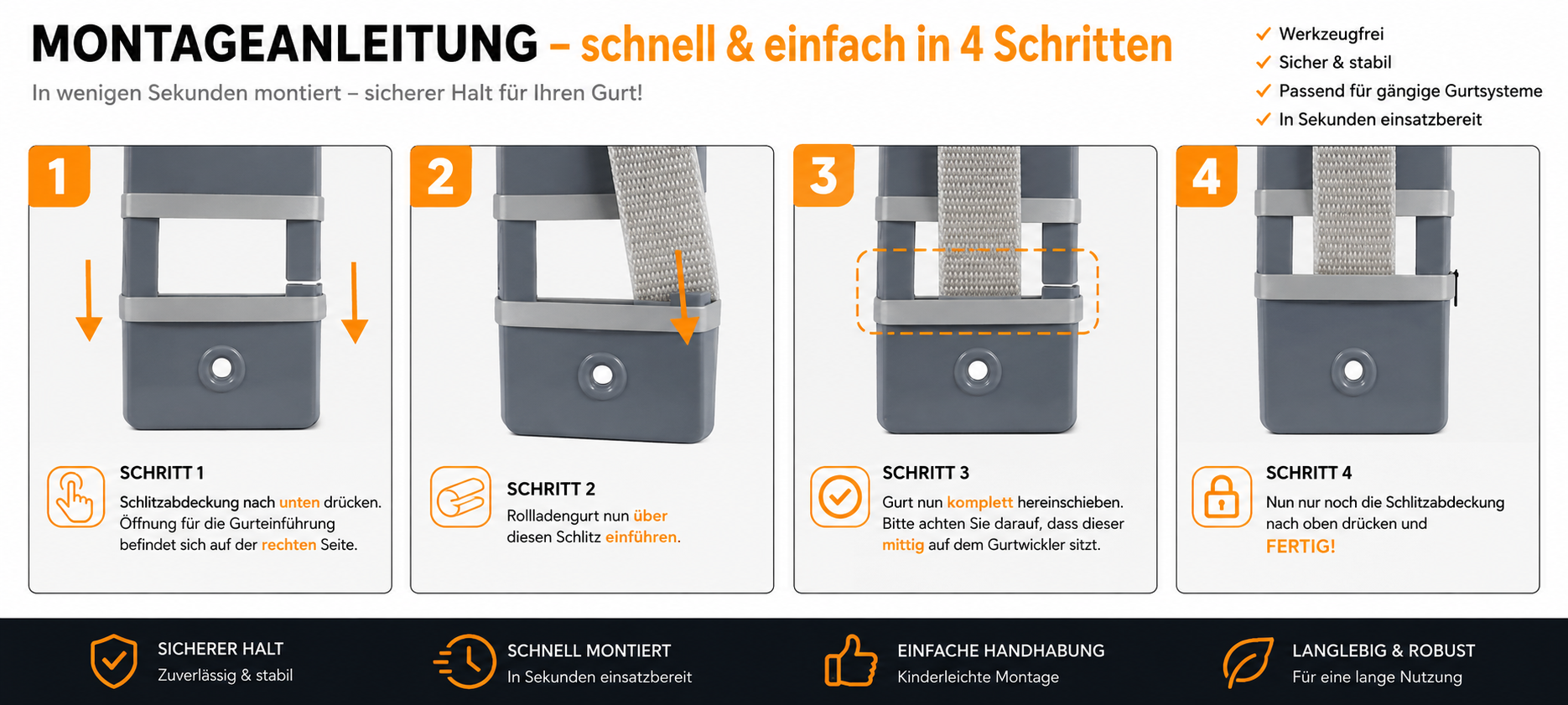 Montage ohne Gurtausbau