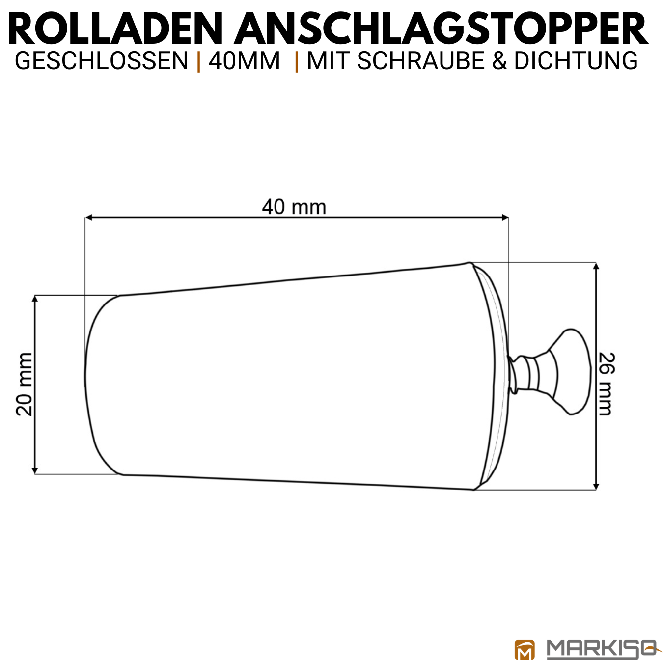 Rolladenstopper Maße40mm