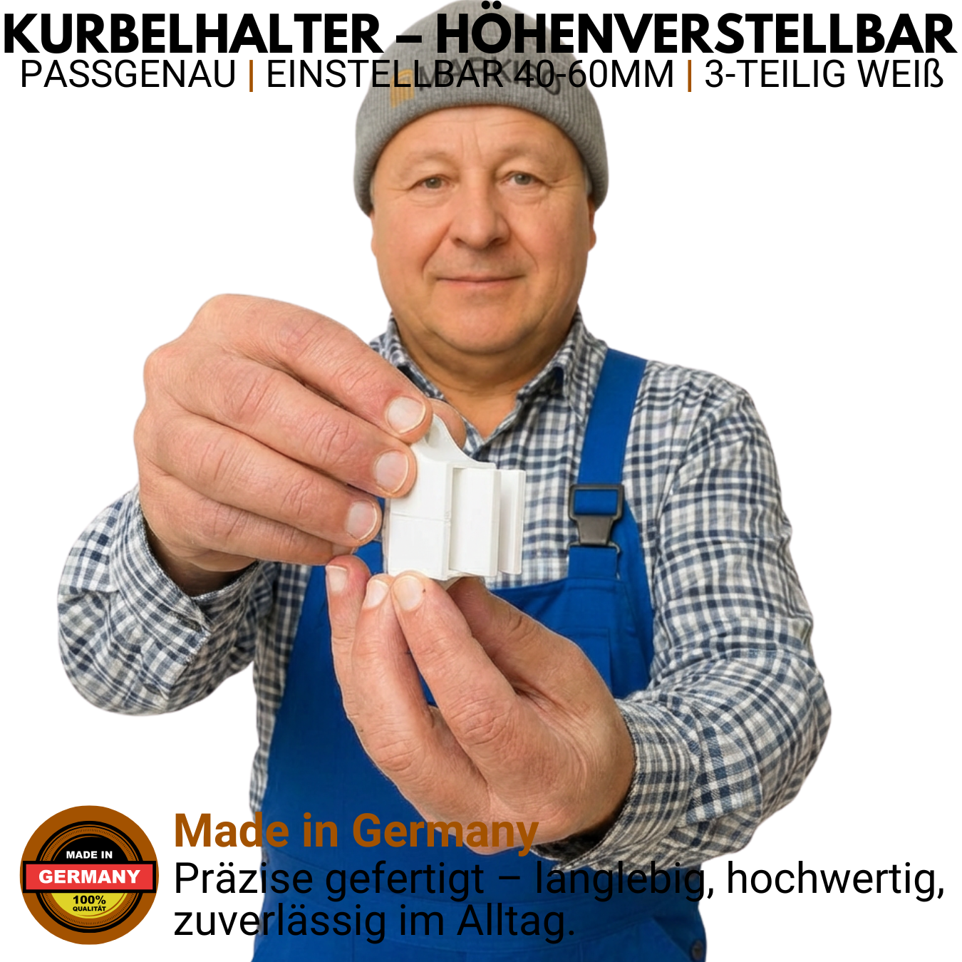 Kurbelhalter Weiß