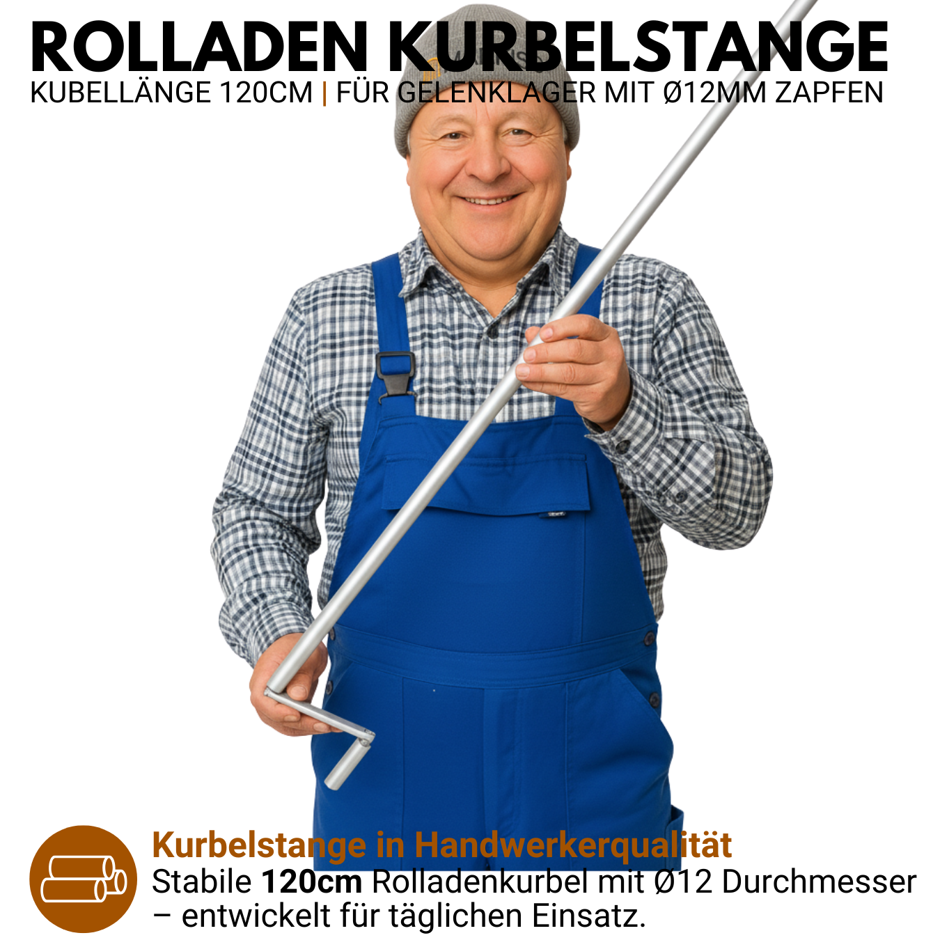 Rolladen Kurbelstange eloxiert