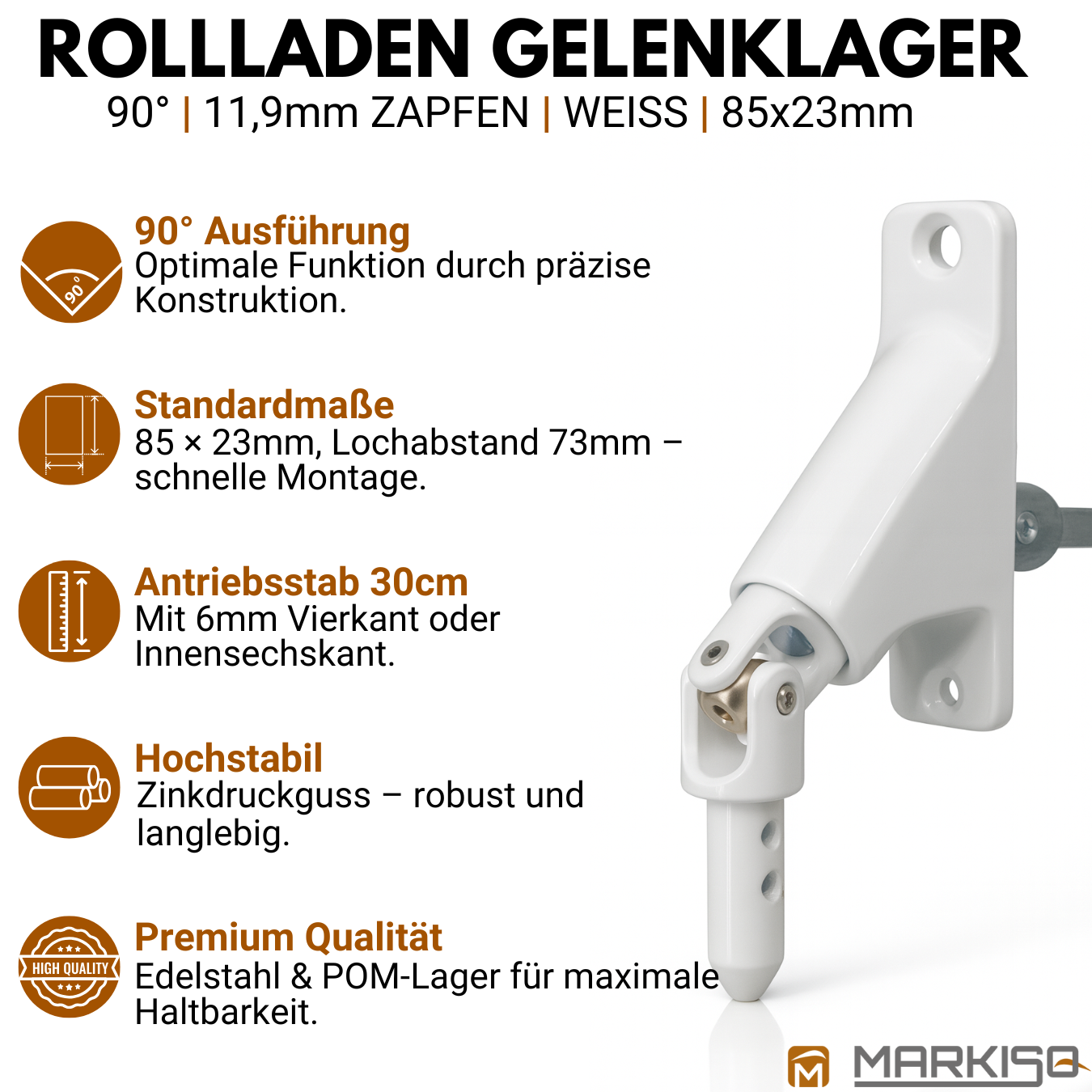 Rolladen Gelenklager in WEiß