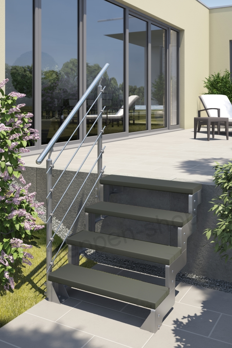 Treppenstufe Trimax anthrazit 80 cm oder 100 cm für Außentreppen – Bild 4