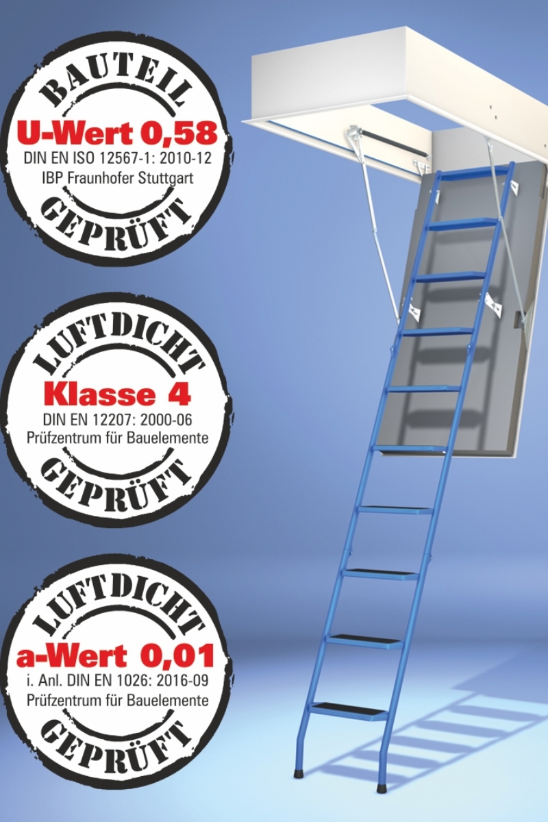Bodentreppe Wellhöfer StahlBlau WärmeSchutz 4D – Bild 1