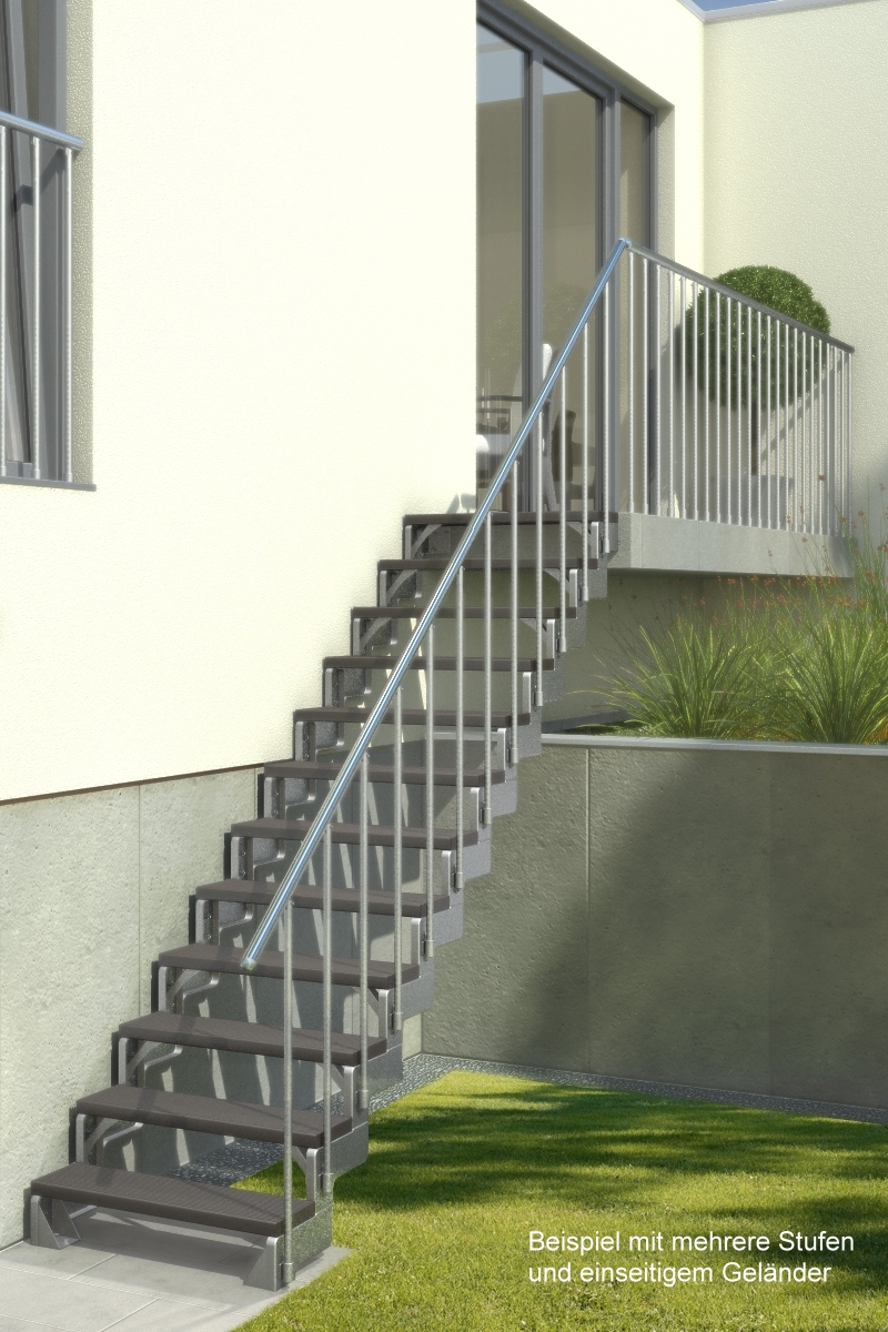 Außentreppe Gardentop ohne Geländer mit Trimaxstufen dunkelbraun