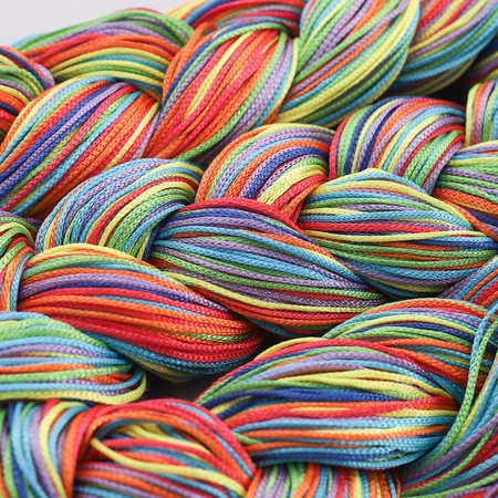 Fadenvorhang 150 cm x 500 cm (BxH)  Multicolor – Dekovorhang aus Polyester in Regenbogenfarben 