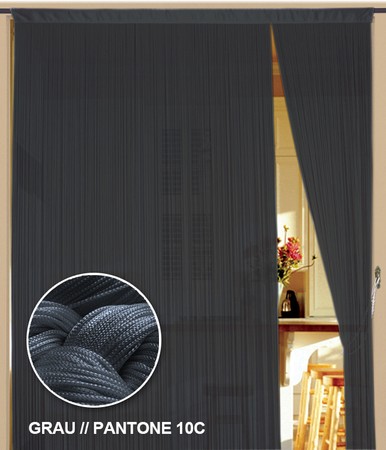 Fadenvorhang 100 cm x 200 cm (BxH) grau