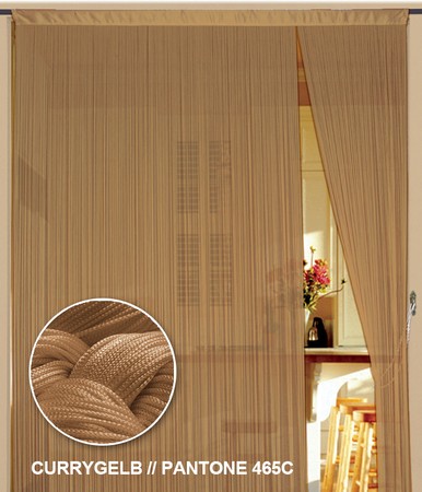 Fadenvorhang Currygelb Gold 500 x 300 cm (BxH) B1 schwer entflammbar – Kaikoon