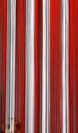 Fadenvorhang Rot-Weiß-Rot 90 cm x 240 cm (BxH)