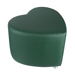 Sitzhocker Sitzwürfel Herzform Dunkelgrün mit Aluminium Sitzhocker Kaikoon - Sitzwürfel Herzform Dunkelgrün mit Aluminium Gleiter