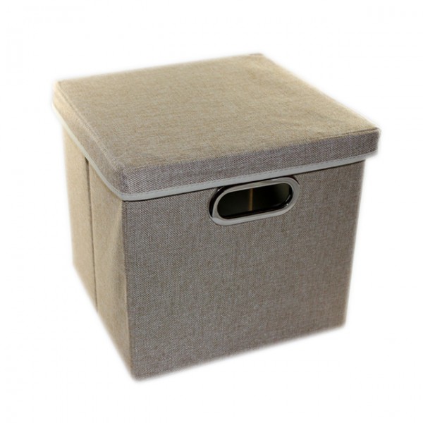 Aufbewahrungsbox mit Deckel 27x28x30 cm schwarz grau beige Kiste Box