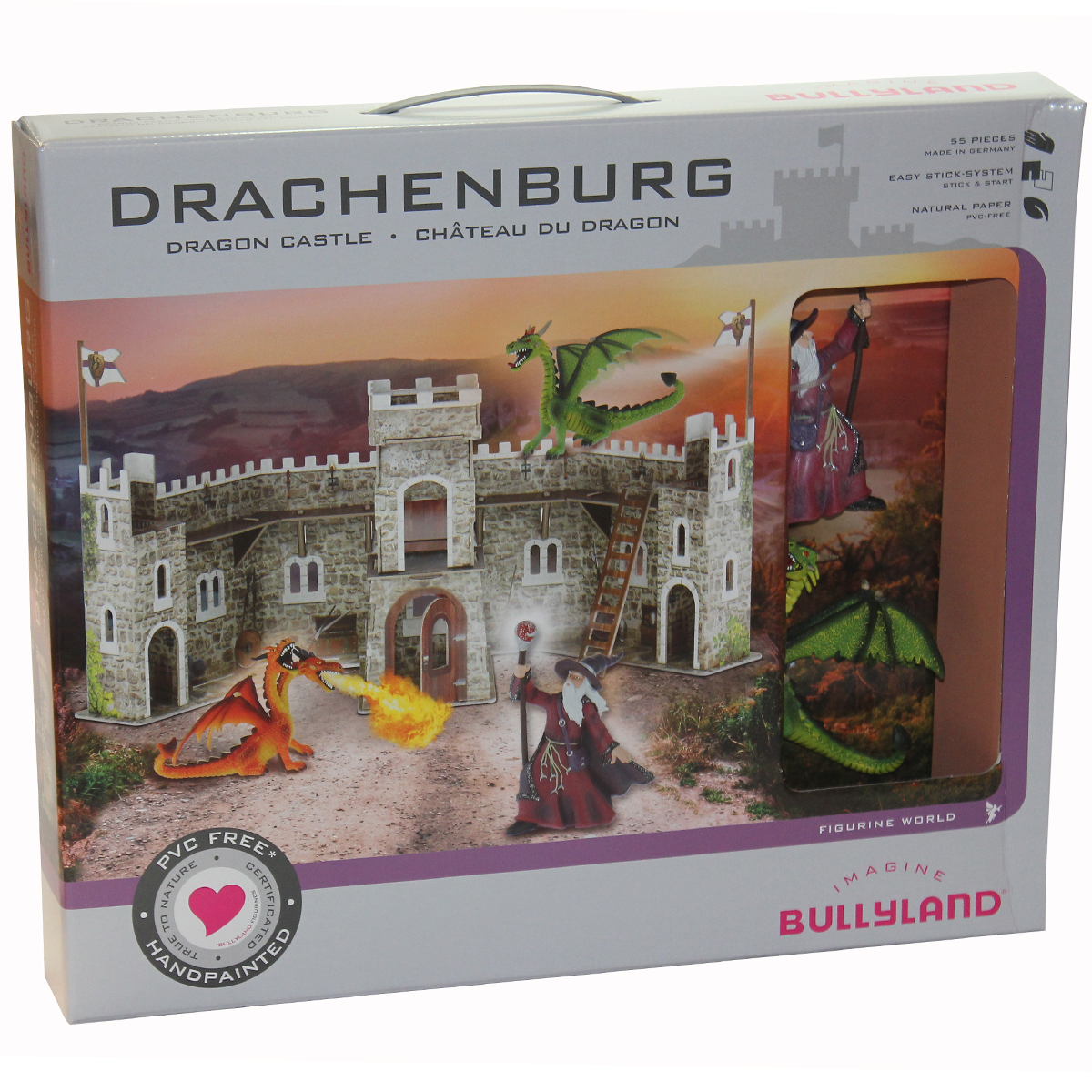 Bullyland 75036 Spielset Drachenburg mit grünem Drachen und Zauberer Bullyland 75036 Spielset Drachenburg mit grünem Drachen und Zauberer