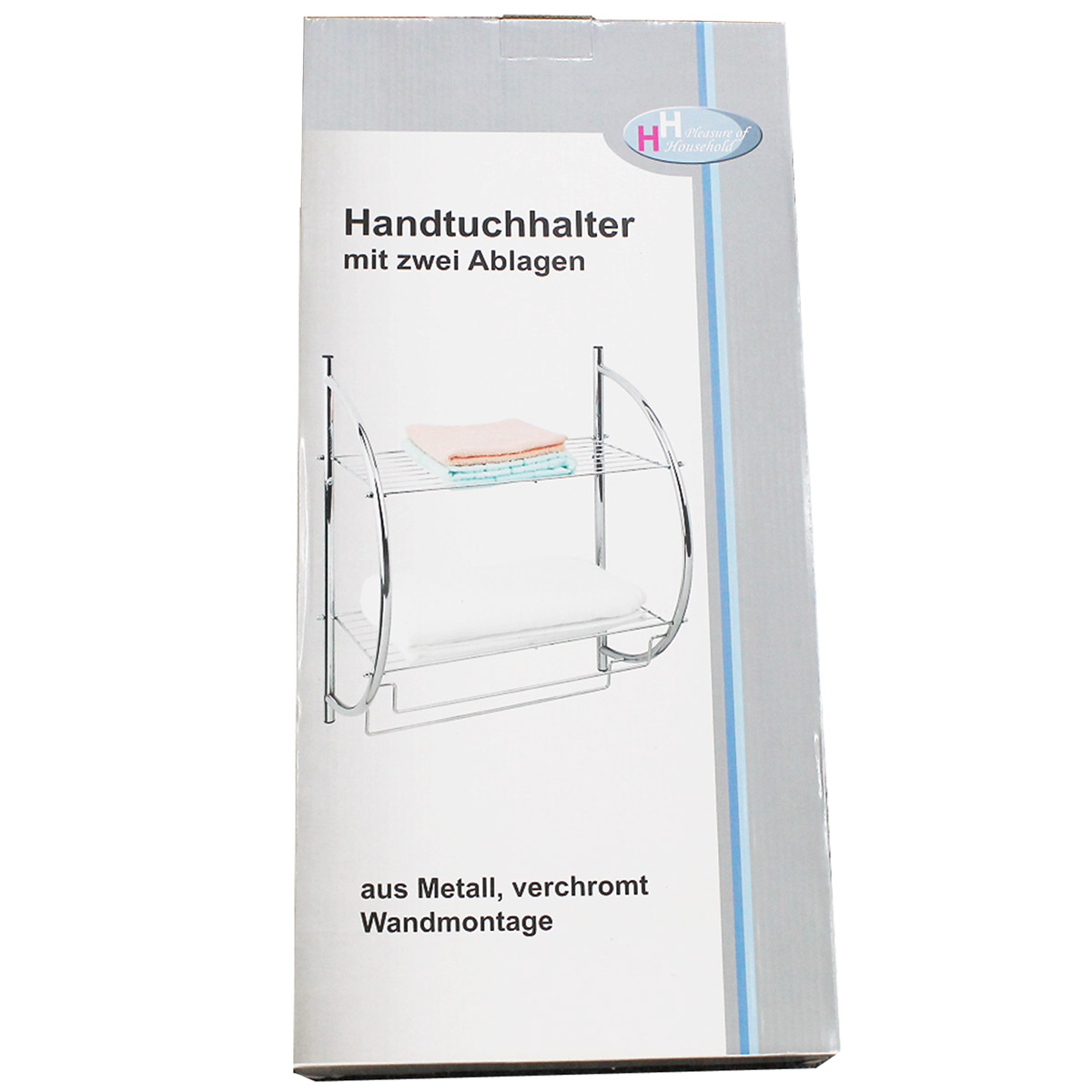 Handtuchhalter mit 2 Ablagen Wandregal Badregal Metallregal ... Handtuchhalter mit 2 Ablagen Wandregal Badregal Metallregal ...