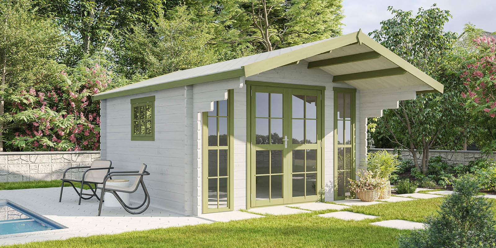 Gartenhäuser mit 14 - 19mm Wandstärke
