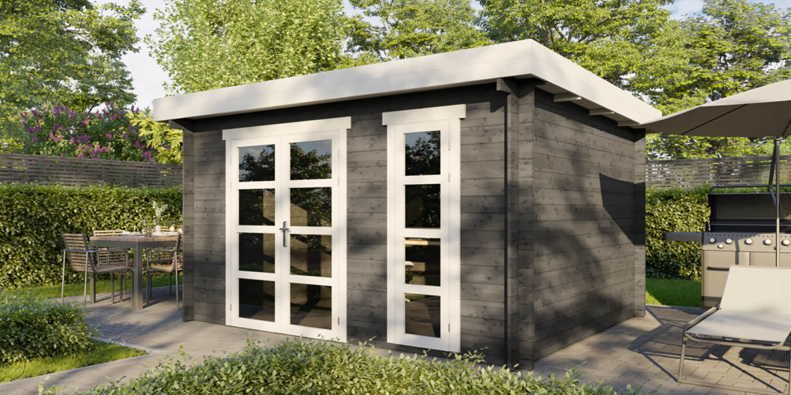 Gartenhäuser mit 14 - 19mm Wandstärke
