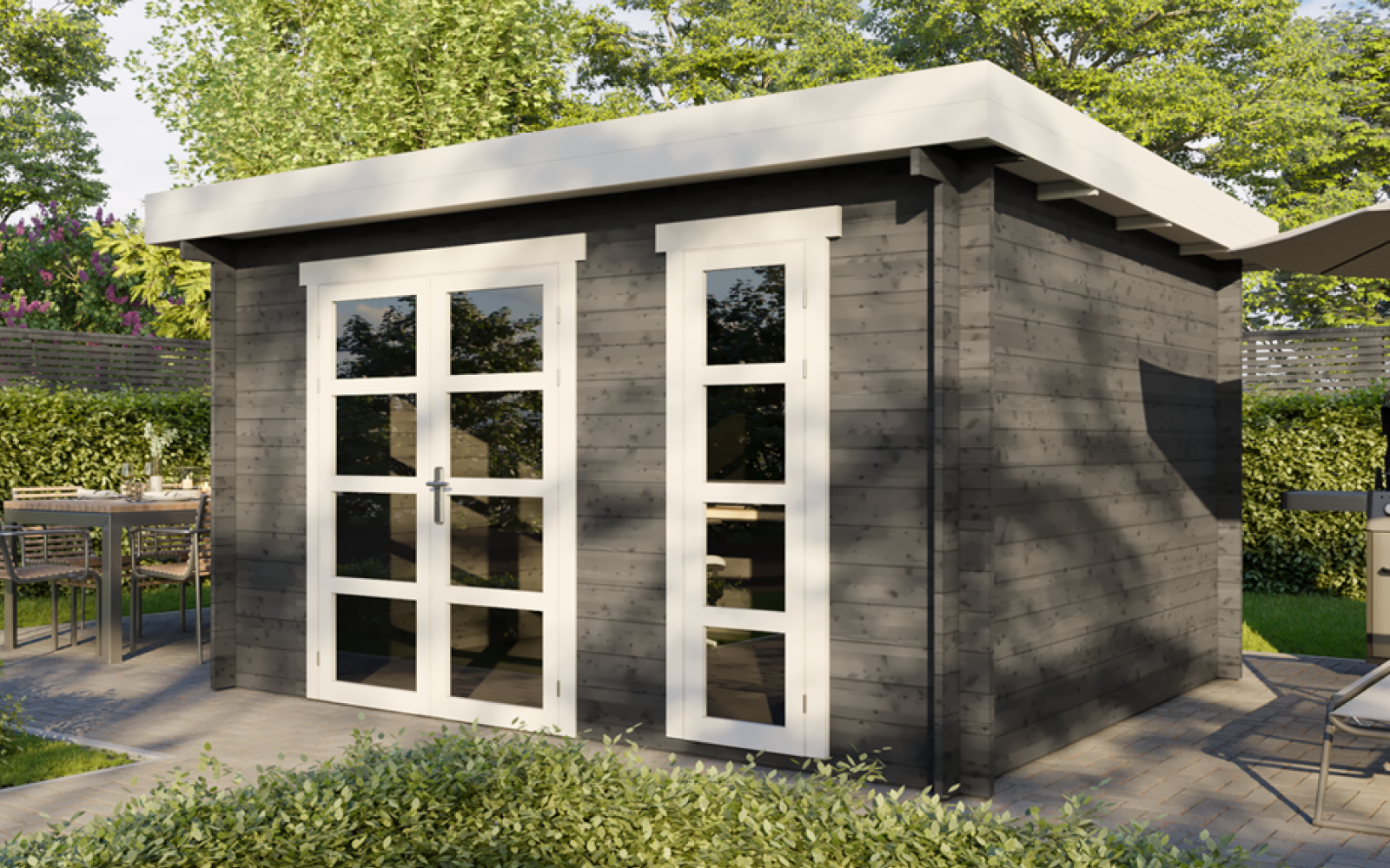 Gartenhäuser mit 14 - 19mm Wandstärke