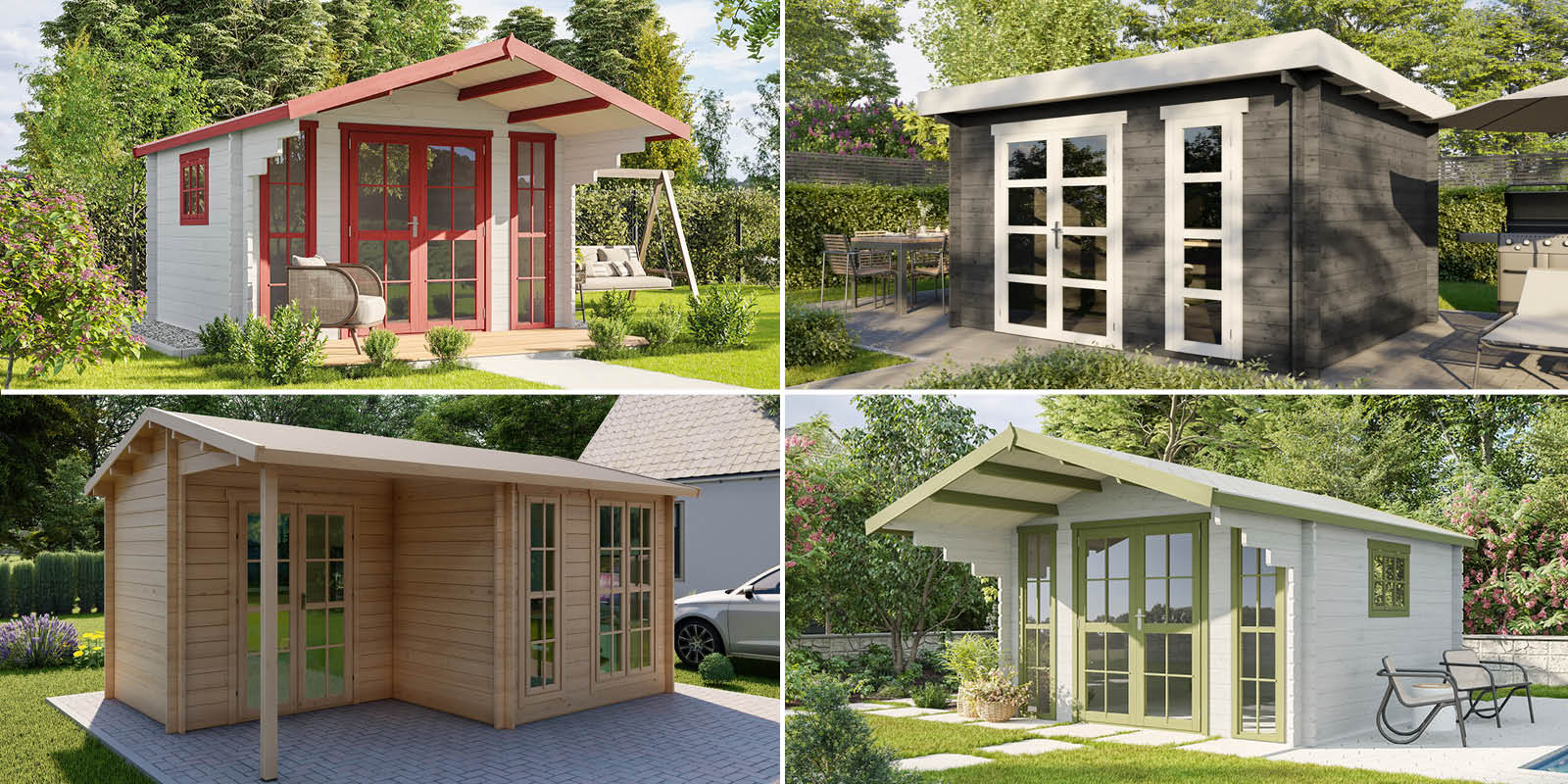 Gartenhäuser mit 14 - 19mm Wandstärke
