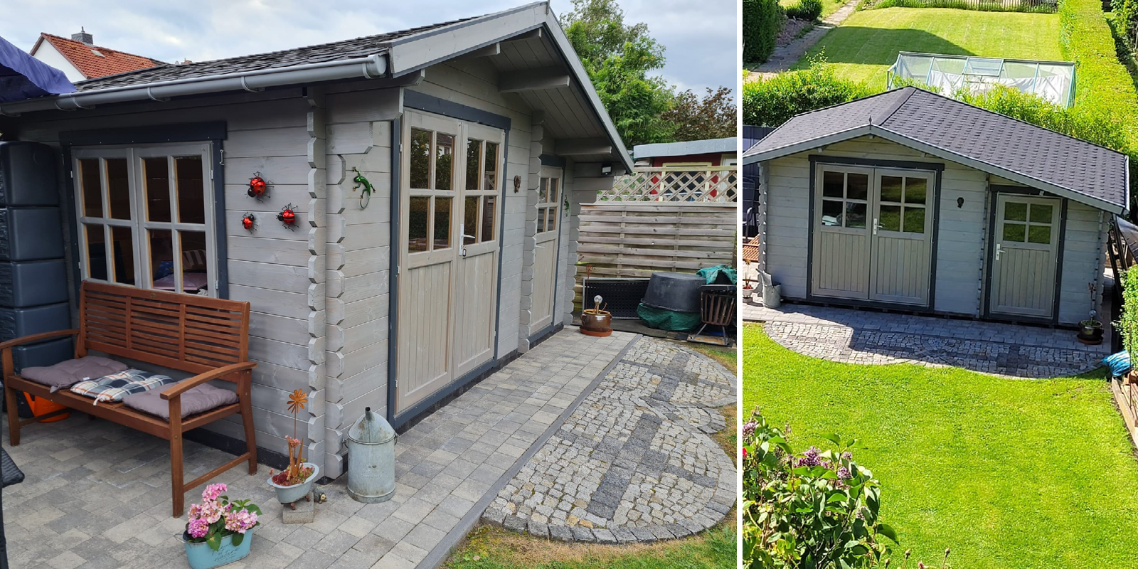 Gartenhäuser mit 14 - 19mm Wandstärke