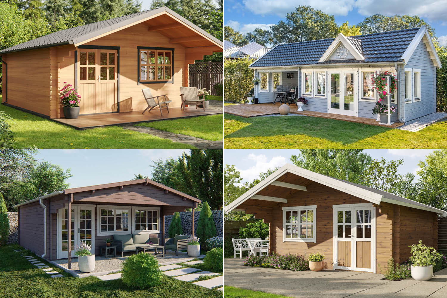 Gartenhäuser mit 14 - 19mm Wandstärke