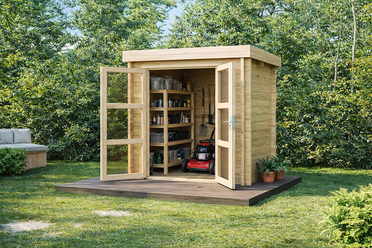 Gartenhäuser mit 14 - 19mm Wandstärke