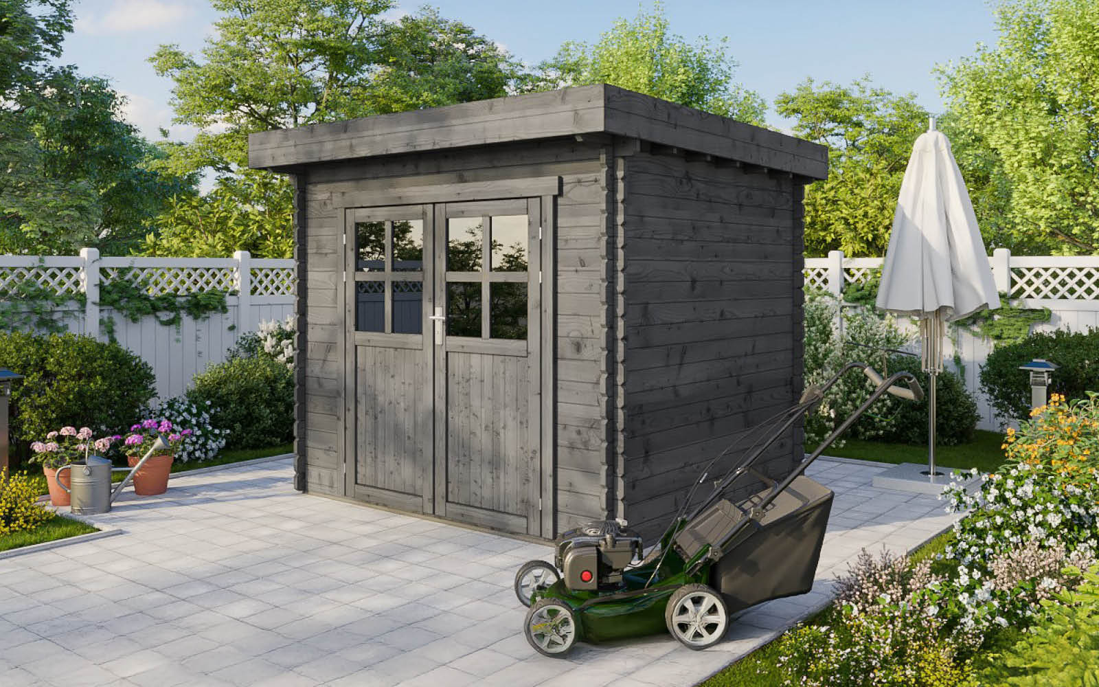 Gartenhäuser mit 14 - 19mm Wandstärke