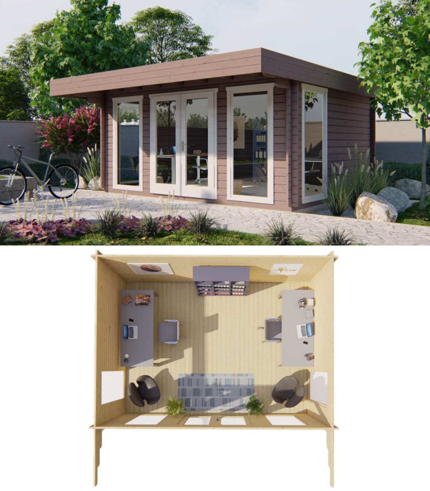 Gartenhäuser mit 14 - 19mm Wandstärke