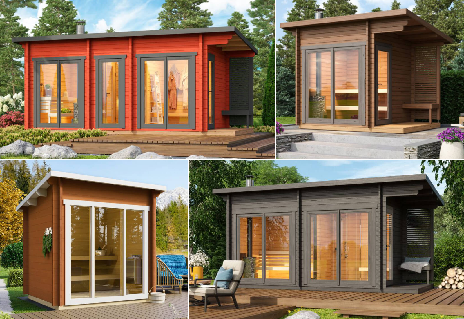 Gartenhäuser mit 14 - 19mm Wandstärke