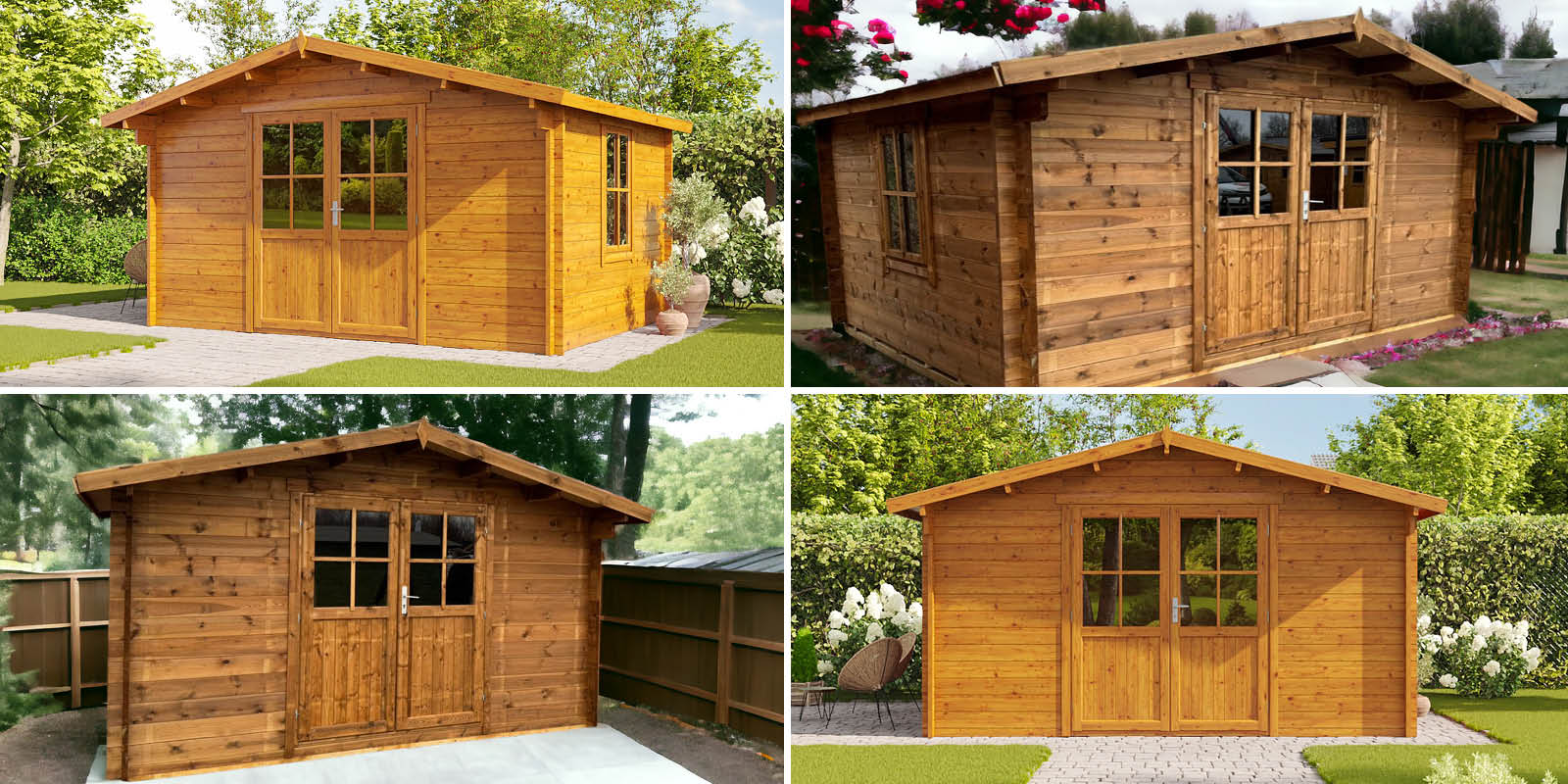 Gartenhäuser mit 14 - 19mm Wandstärke