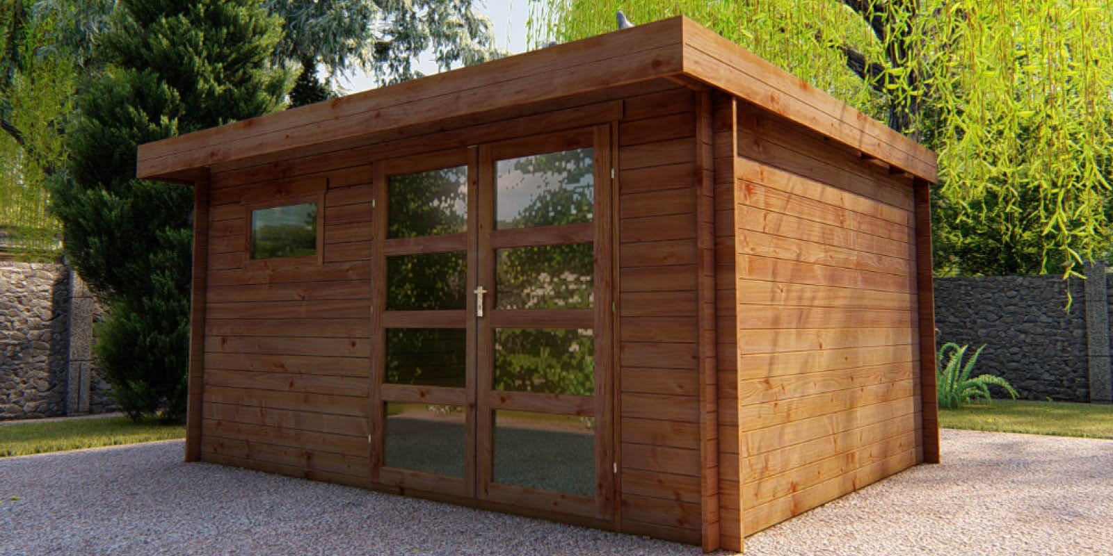 Gartenhäuser mit 14 - 19mm Wandstärke