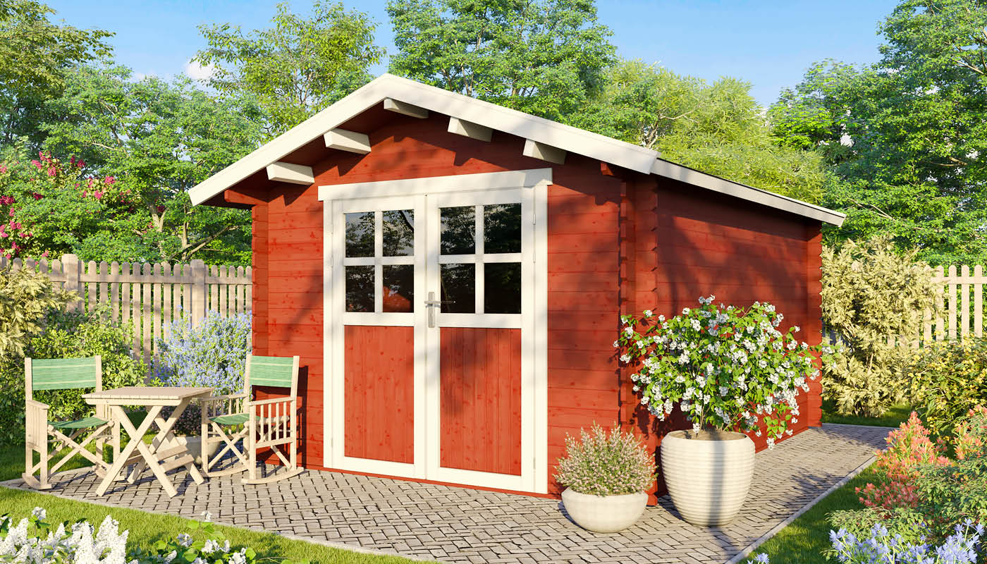Gartenhäuser mit 14 - 19mm Wandstärke
