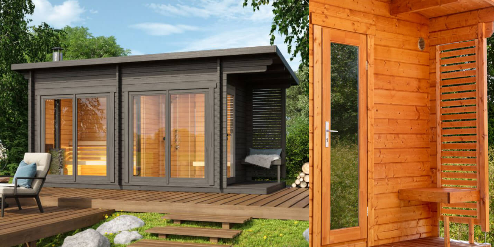 Gartenhäuser mit 14 - 19mm Wandstärke