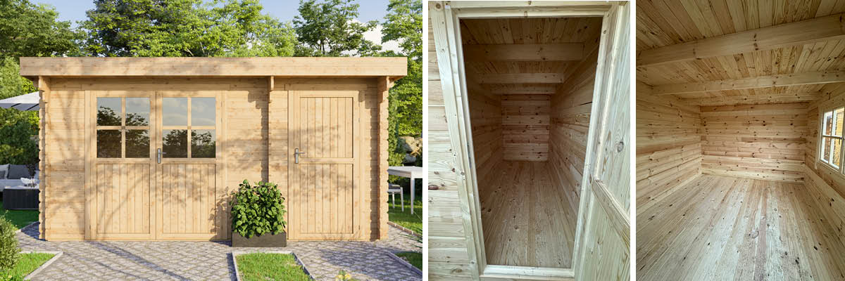 Gartenhäuser mit 14 - 19mm Wandstärke
