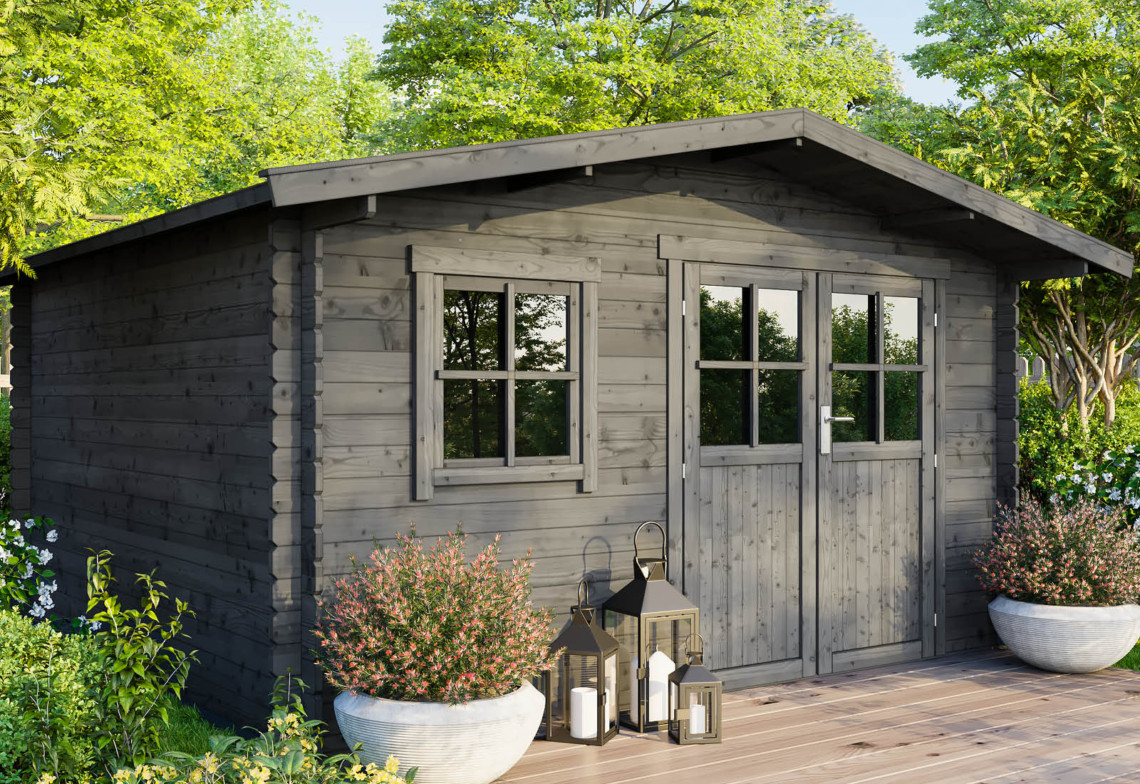 Gartenhäuser mit 14 - 19mm Wandstärke