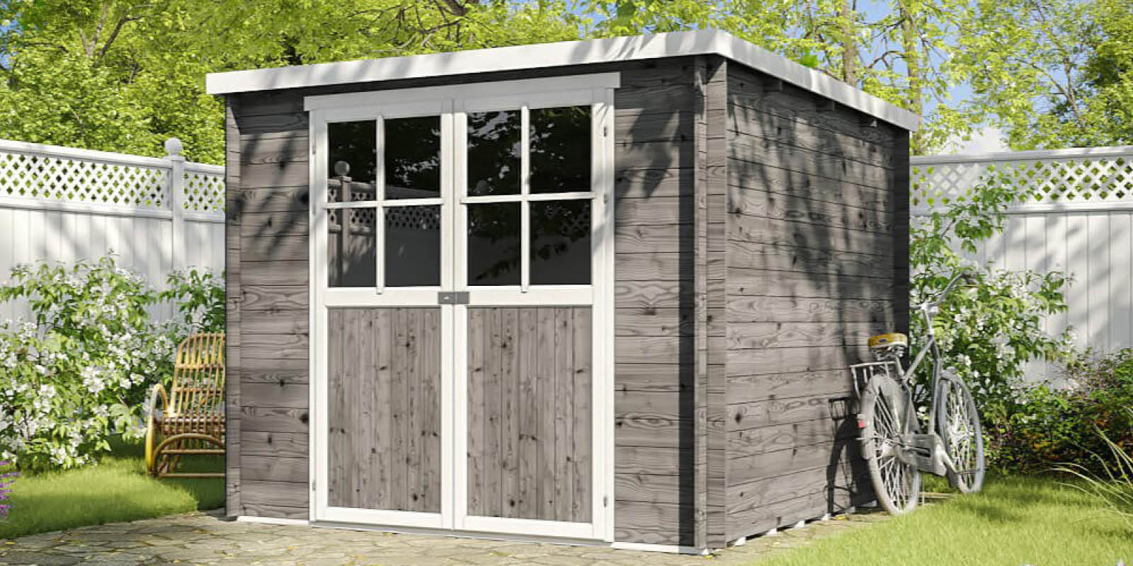 Gartenhäuser mit 14 - 19mm Wandstärke